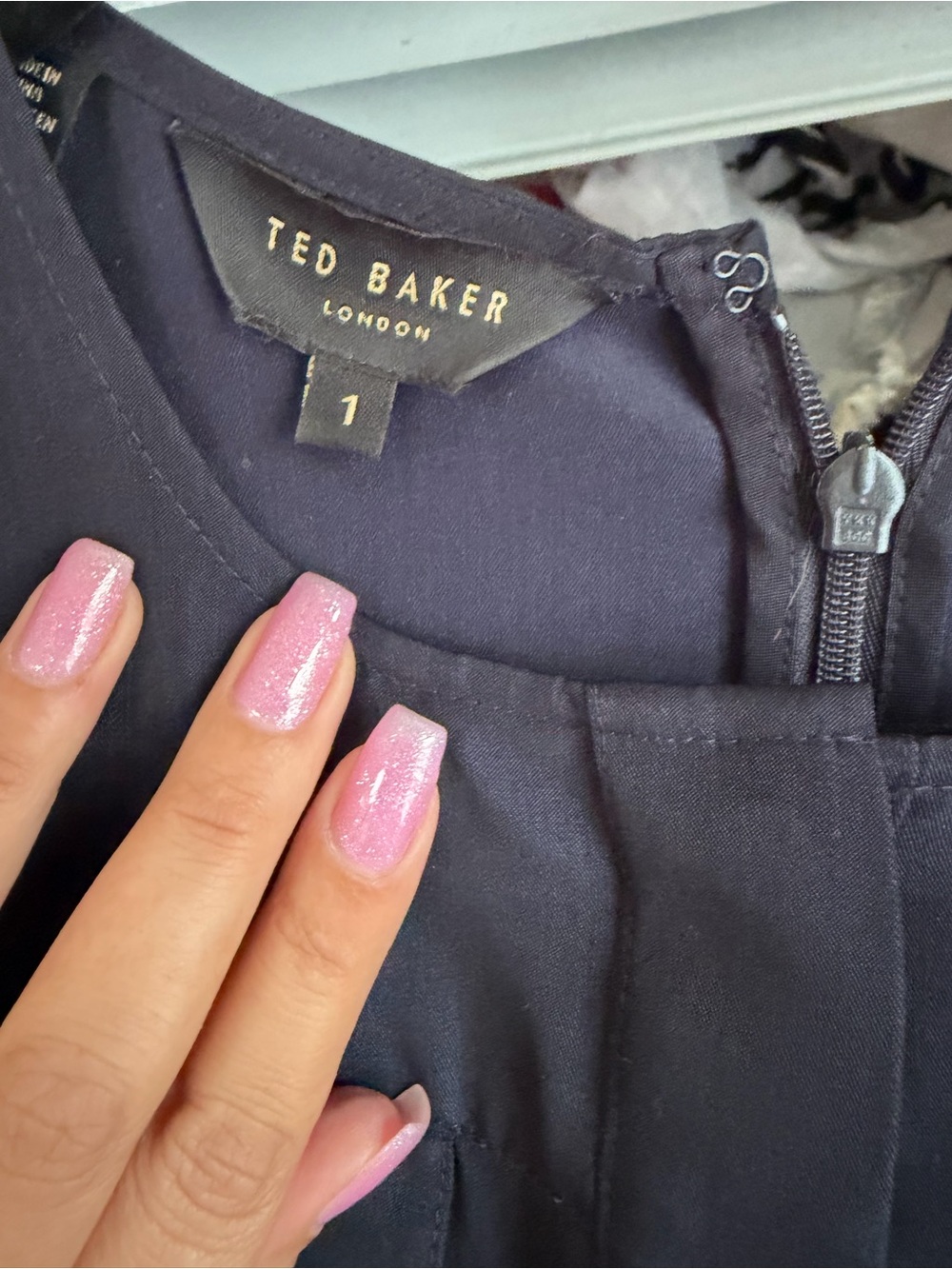 Ted Baker Navy Long-Sleeve Belted Shirt Dress - Picture 2 of 2